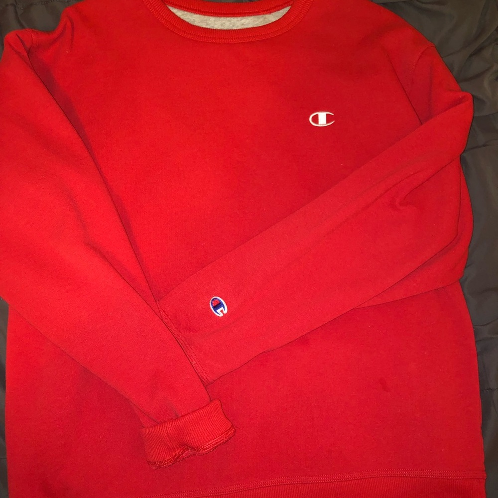 Red champion sweatshirt
